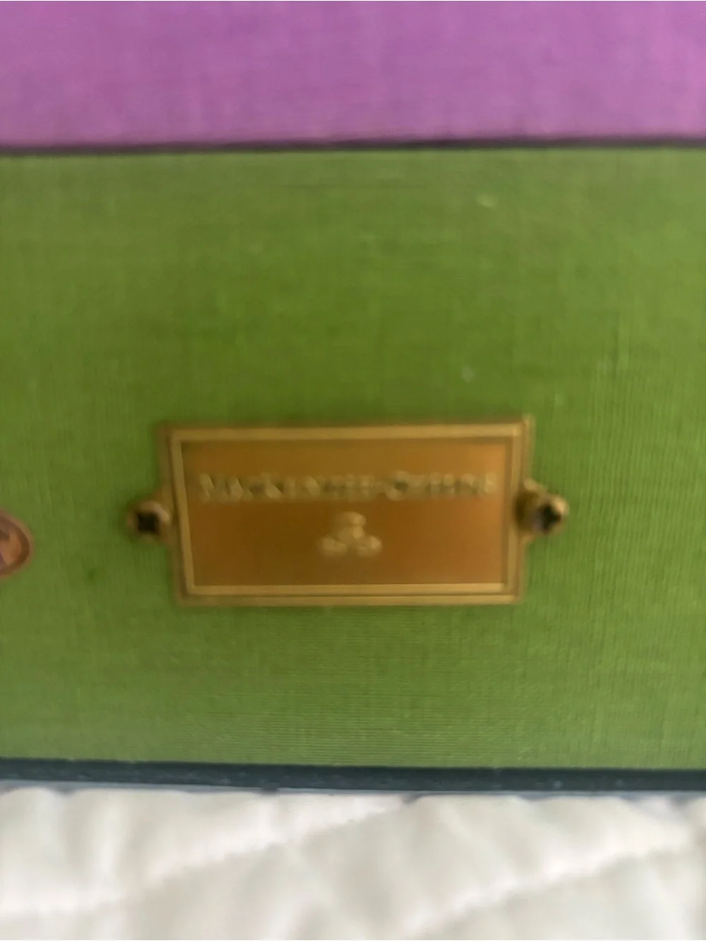 MacKenzie-Childs Gold Frame 11 x 13 picture holds 5 x 7 picture blue flower bask